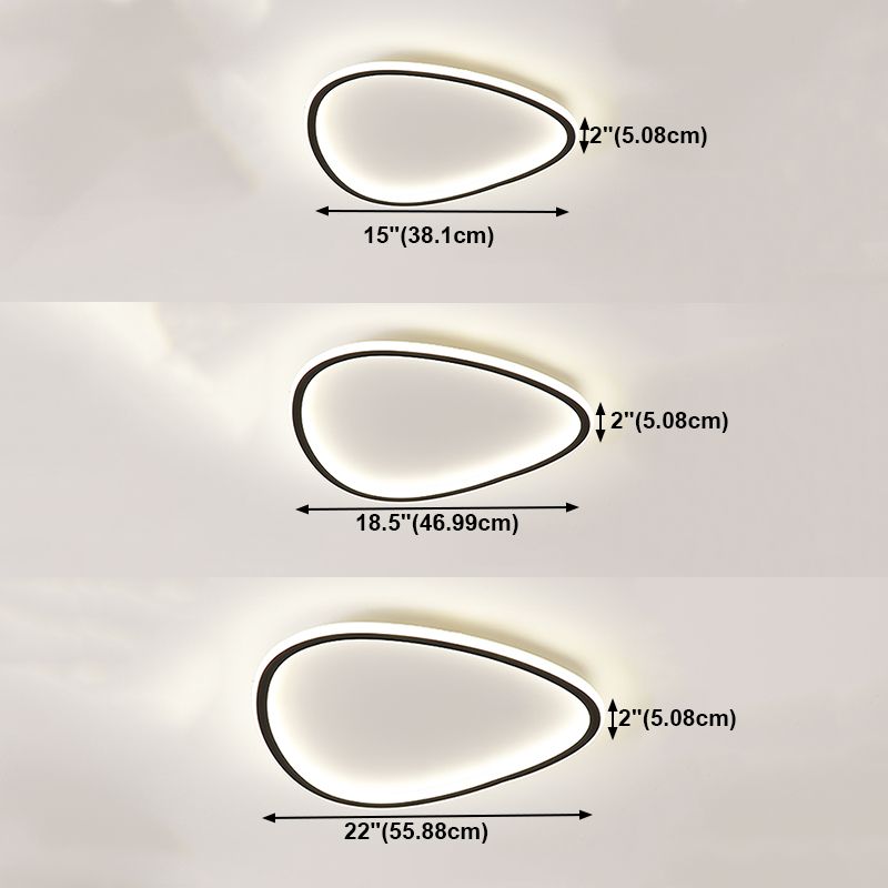 Geometry Ceiling Fixture Modern Style Metal 1 Light Ceiling Mounted Light in Black