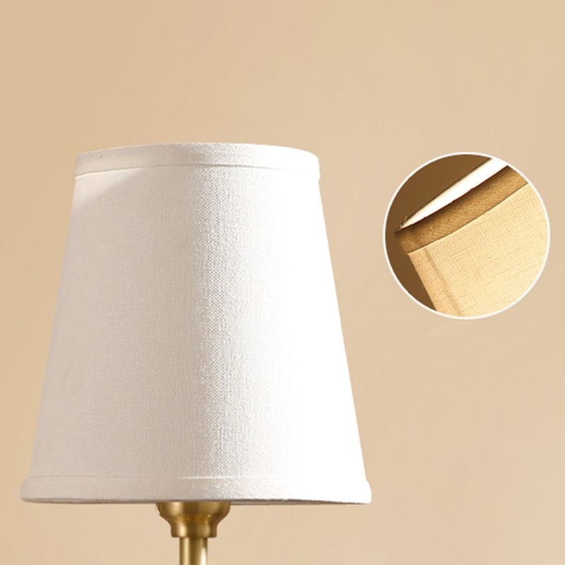 Multi-Head Chandelier Lighting Fixtures Traditional Barrel Suspension Lamp with White Fabric Shade