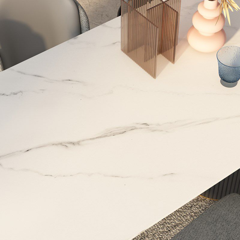 Simplicity Style Oval Dining Table Imitation Marble Home Furniture