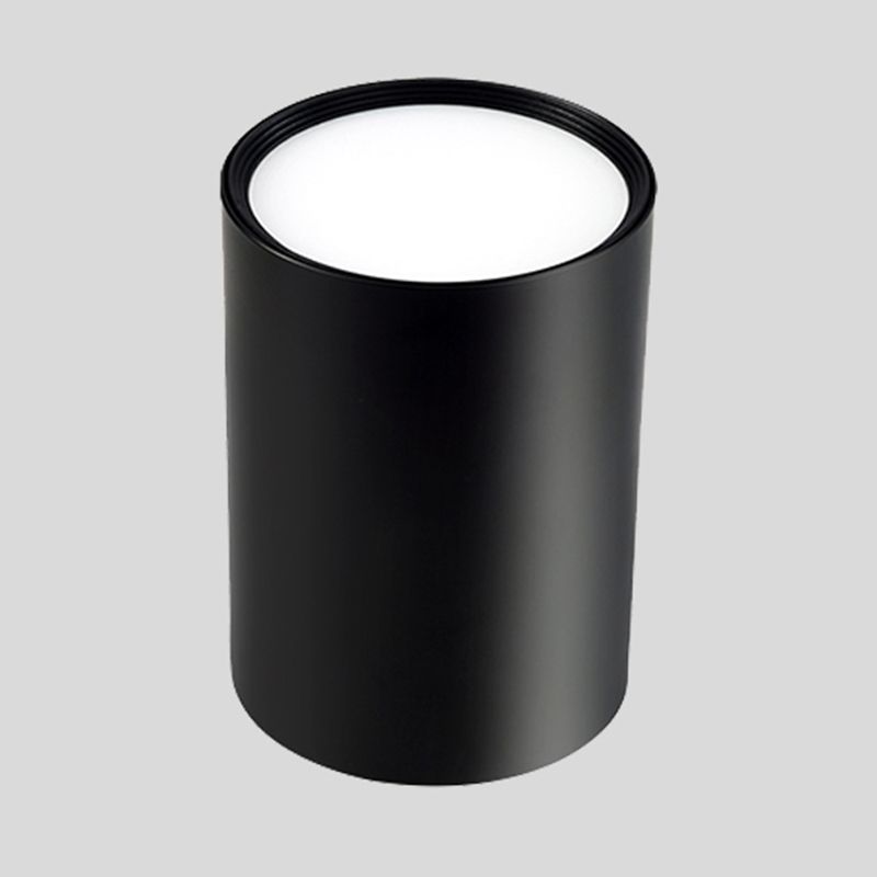 Plafonnier LED de forme cylindrique, style simple et moderne, en aluminium, 1 lumière, montage encastré pour allée