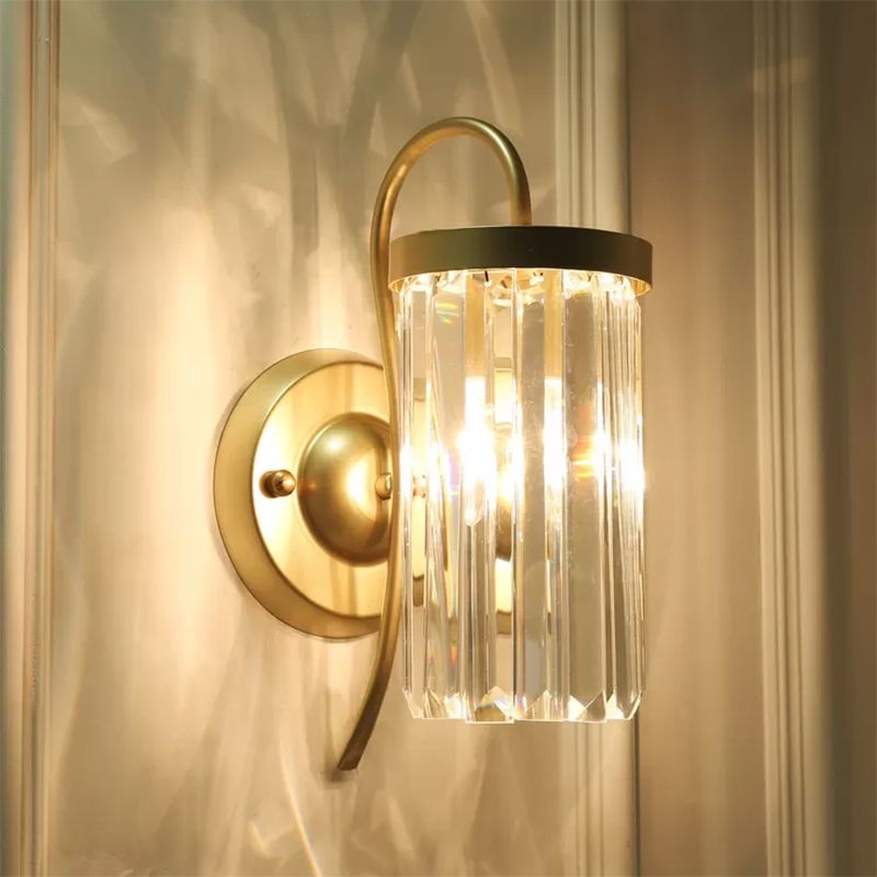 Halbzylinder Schatten Wandleuchter moderner Kristallwandhalterung Leuchte