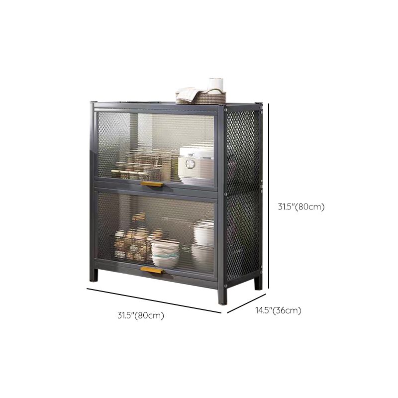 Metal and Plastic Dining Server Contemporary Black Buffet Server