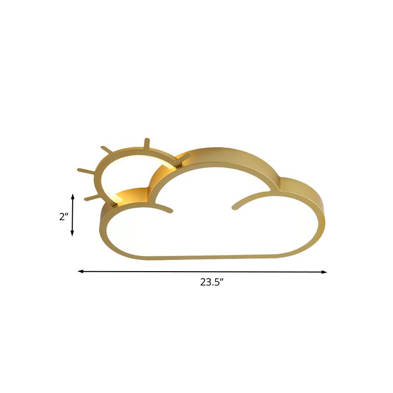 Acrylic Cloud Flush Mount Lamp Minimalist LED Gold Close to Ceiling Light for Bedroom