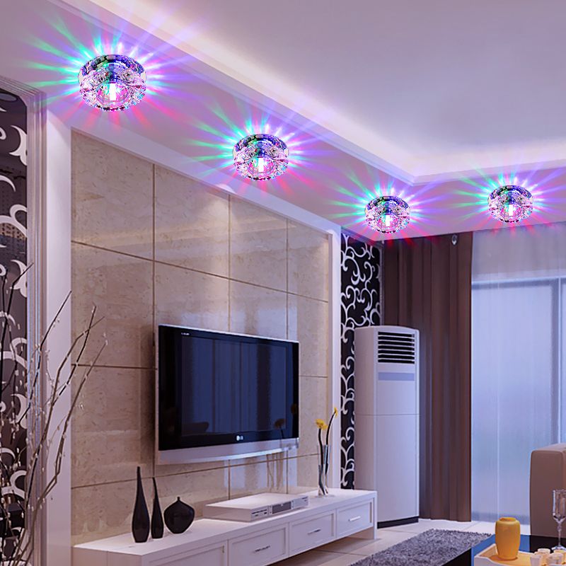 Plafoniera a LED in cristallo Plafoniera moderna da incasso per corridoio con foro 2-3,5 '' dia