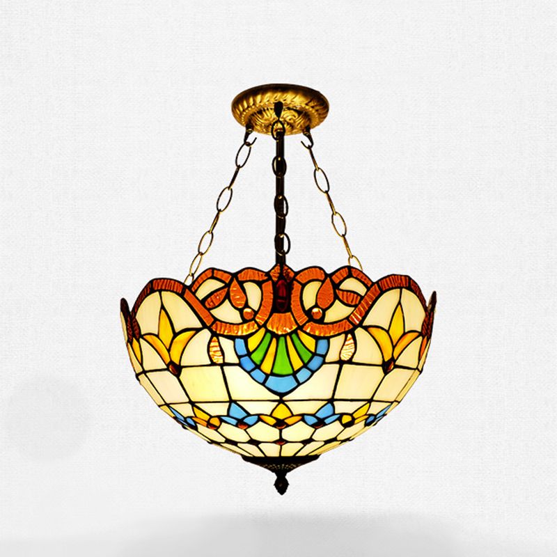Koepelmeel kroonluchter verlichtingsarmatuur Tiffany-stijl veelkleurige gebrandschilderd glas kroonluchter hanglampje