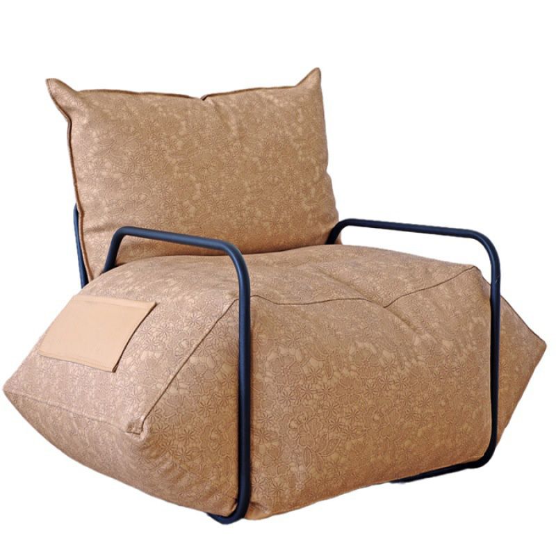 Faux Leather Chair with Square Arms and Storage Chair for Living Room