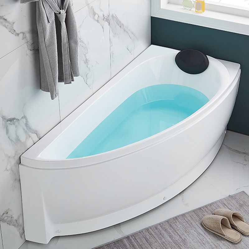 White Drop-in Bathtub Contemporary Corner Back to Wall Acrylic Bathtub