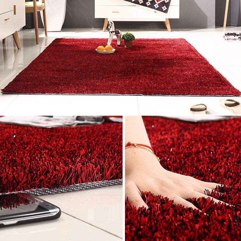 Moderner Wohnzimmer Teppich rein Farbe Rotes Bereich Teppich Polyester Nicht-Rutsch-Backing Teppich