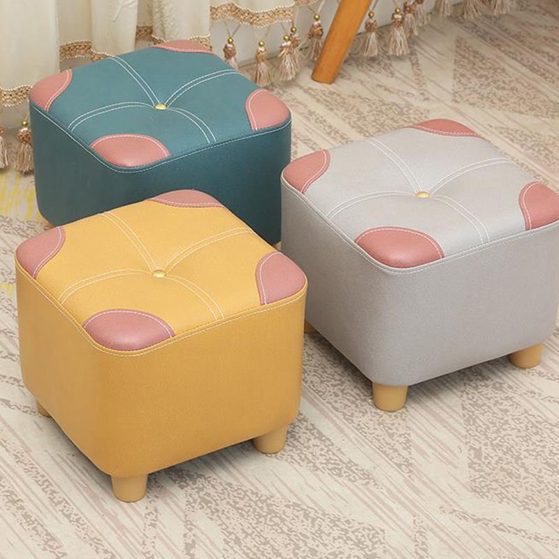 Orange Modern Standard Square Color Piece Leather Standard for Drawing Room