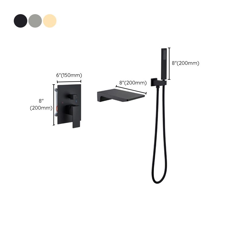 Modern Bathroom Faucet One Handle Copper Wall Mounted Bathtub Faucet