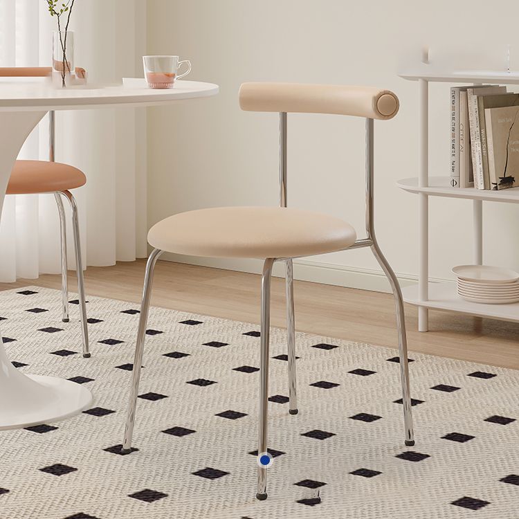 Modern Leather Side Chair Open Back Indoor Dining Chair for Home