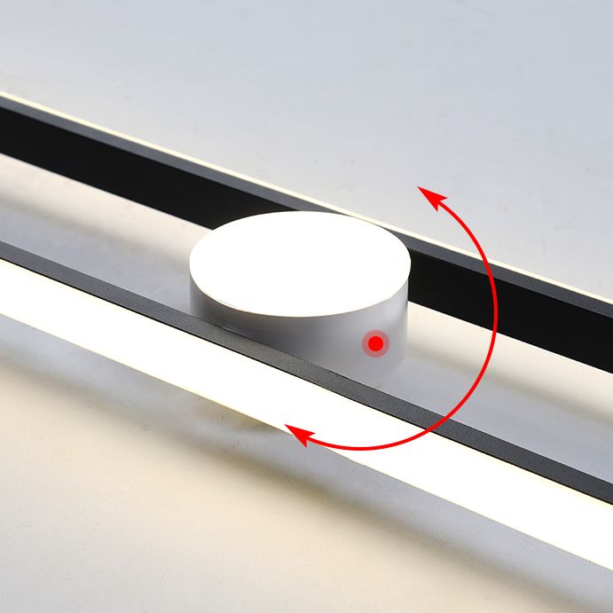 Lámpara de techo LED de aluminio nórdico, foco empotrado oblongo, color blanco y negro, para pasillo