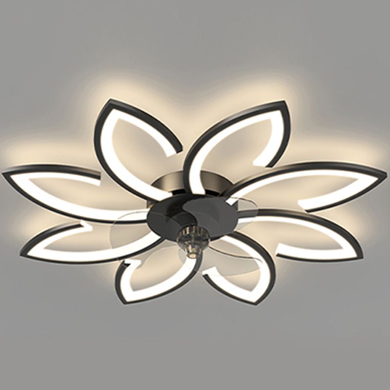 Blumenform Metall Deckenventilator Moderne Style 6 Lichter Deckenventilator Lampe