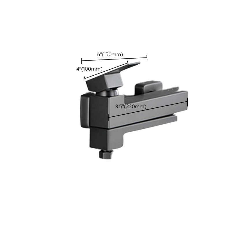 Contemporary Wall Mounted Metal Tub Filler Low Arc Lever Tub Faucet Trim