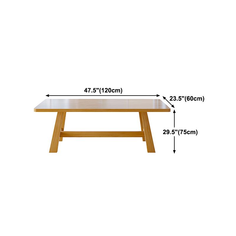 Pine Solid Wood Dining Table Trestle Base Dining Table in Natural