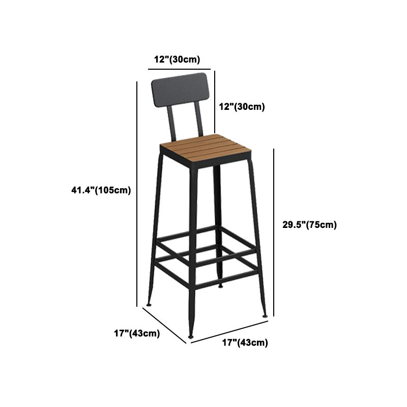 Modern Outdoor Table and Stool Set 1/5 Pieces Wood and Metal Rectangle Bistro Set