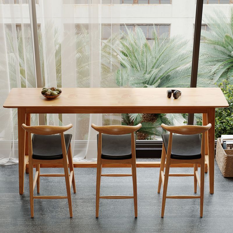 1/4 Pieces Table and Stool Set Modern Solid Wood Pub Dining Set