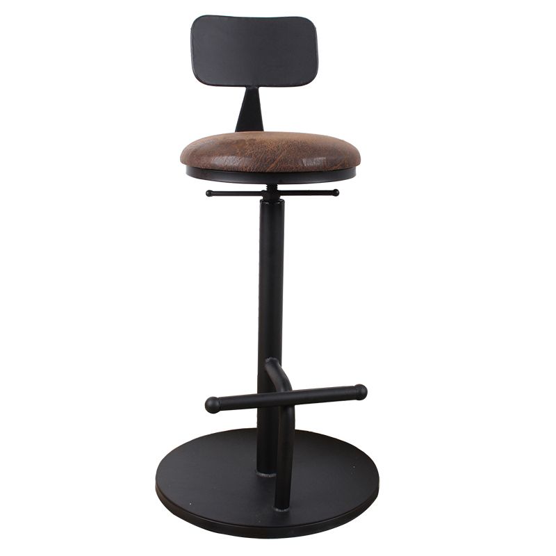 Modern Style Bar Chair with Adjustable Height Swivel Footrest Barstool for Counter Bar
