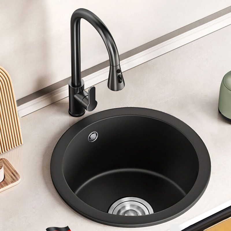 Quartz Kitchen Bar Sink Round Shape Drop-In Kitchen Bar Sink