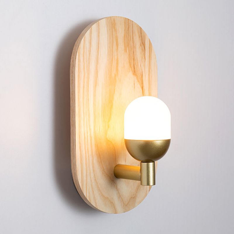Contemporary Wood Wall Light 1 Light Flush Mount Lighting for Hallway