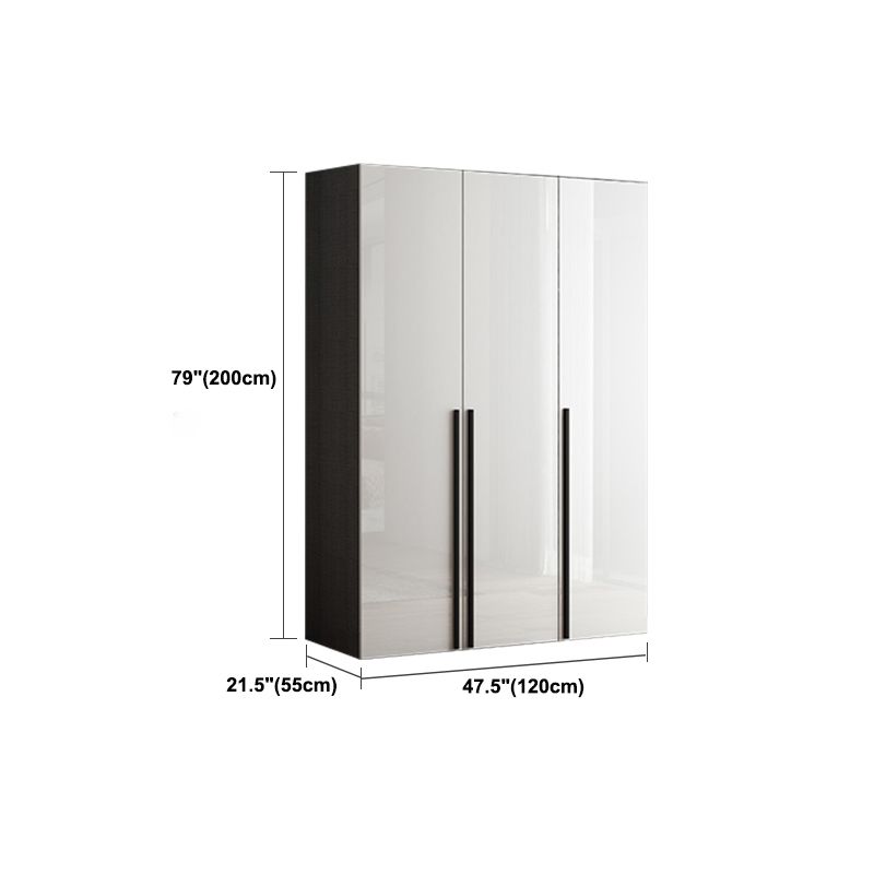 Modern Solid Wood Wardrobe for Home High Gloss White Cabinet