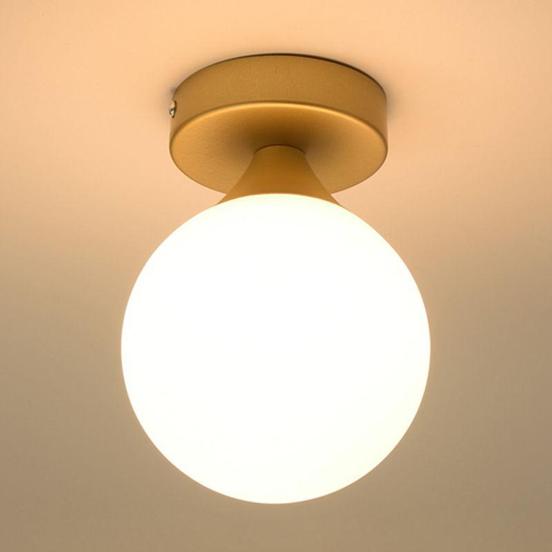 Plafonnier sphérique de style contemporain, luminaire monté au plafond pour allée en verre