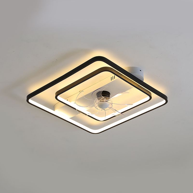 Minimalistische lineare Deckenventilator Leicht Metallic Schlafzimmer LED SEMI BUSCH MOUNTED LICHT