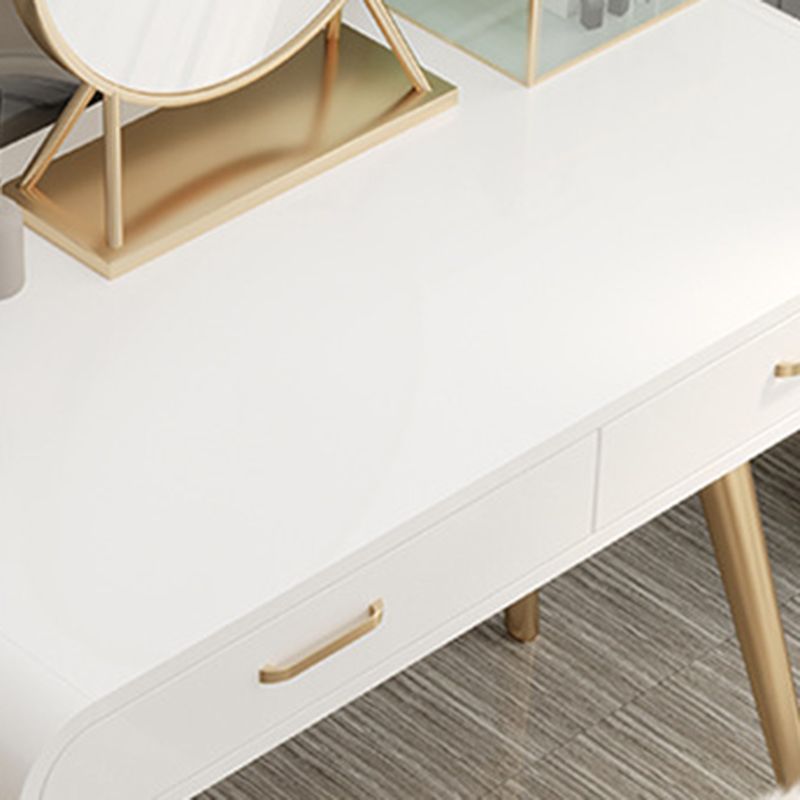 White Gold Makeup Counter with Drawer 15.74" Wide Glam Vanity Tables for Bedroom