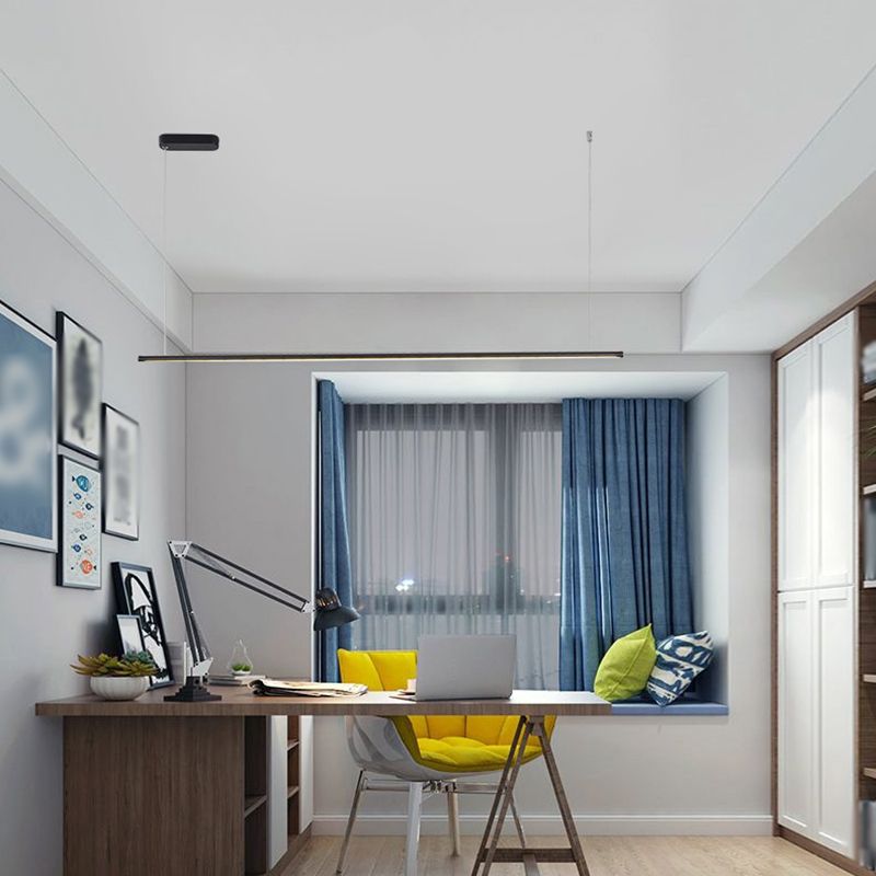 Style moderne en forme linéaire îlot clair métal monomoteur d'éclairage léger de l'île