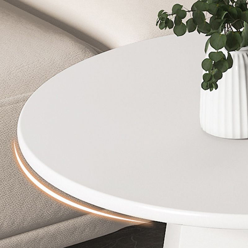 Pedestal 1/2 Black/White Coffee Table Metal Round Cocktail Table