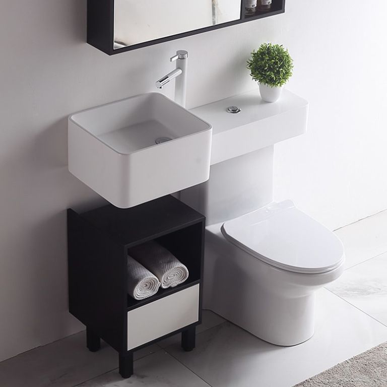 Contemporary Flush Toilet Floor Mount One-Piece Toilet Toilet Bowl