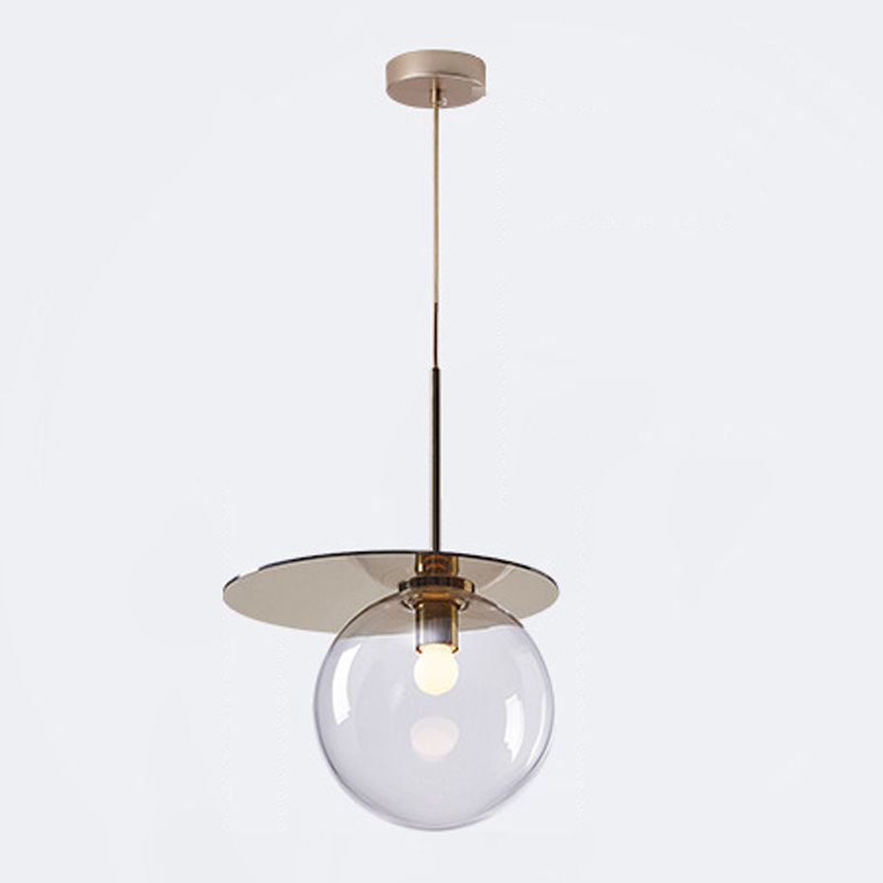 Nordique 1-Light Plafond Pendant Glass Glass Sphérique suspendu pour le salon