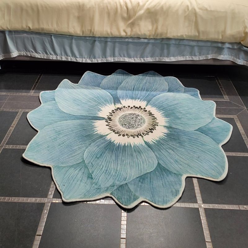 Irregular Flowers Shape Rug Living Room Carpet Polyester Washable Area Rug