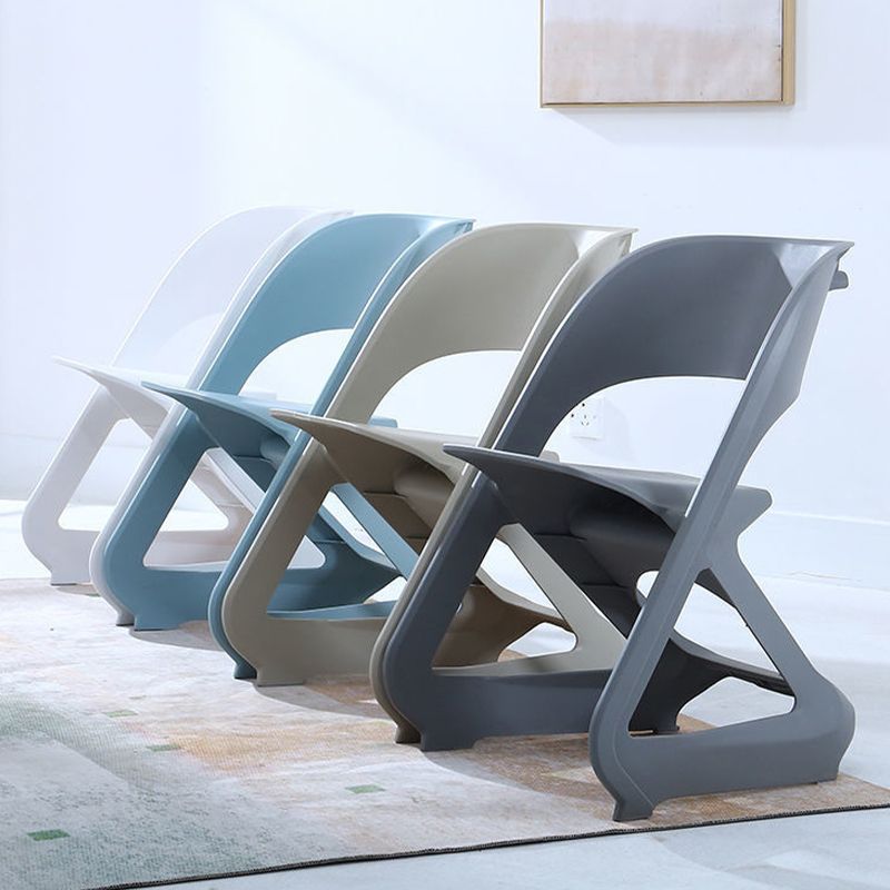 Contemporary Plastic Dining Armless Chair Kitchen Open Back Chair for Home