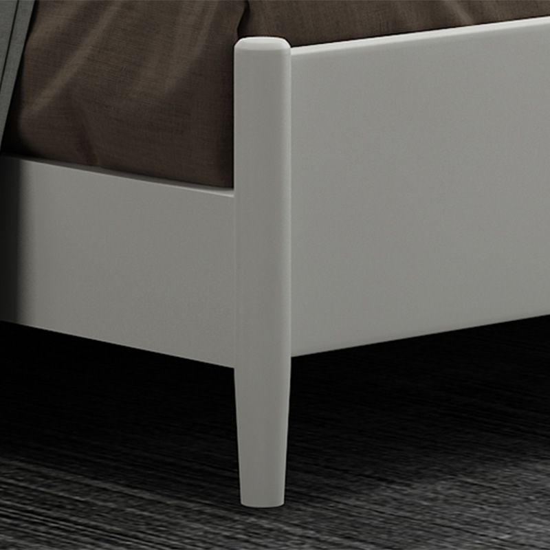 Scandinavian Wooden Panel Standard Bed with Rectangular Headboard