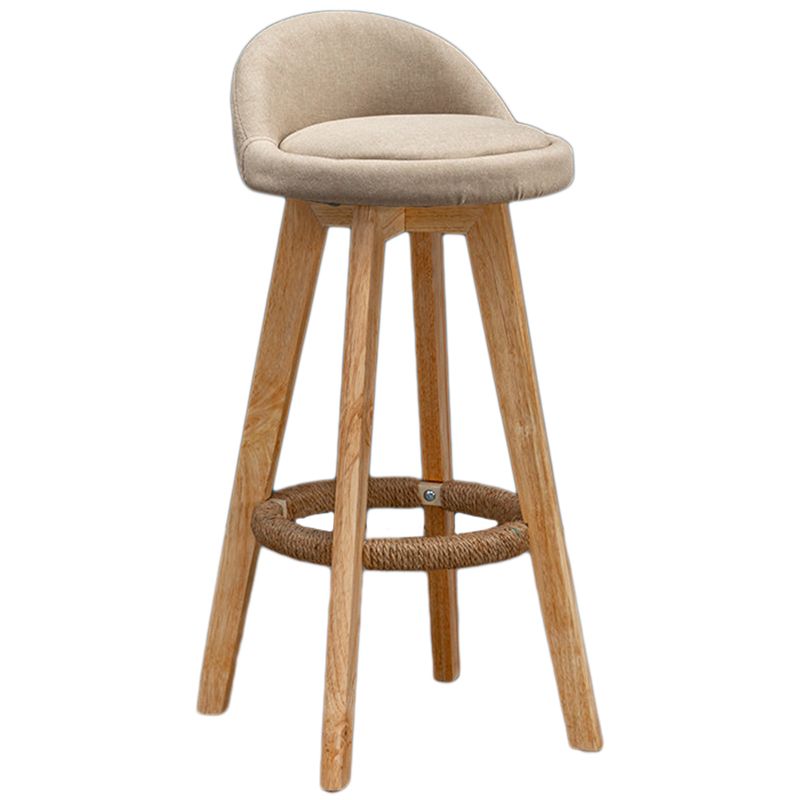 Modern Rubberwood Reception Stool Matte Finish Upholstered Bar Stools