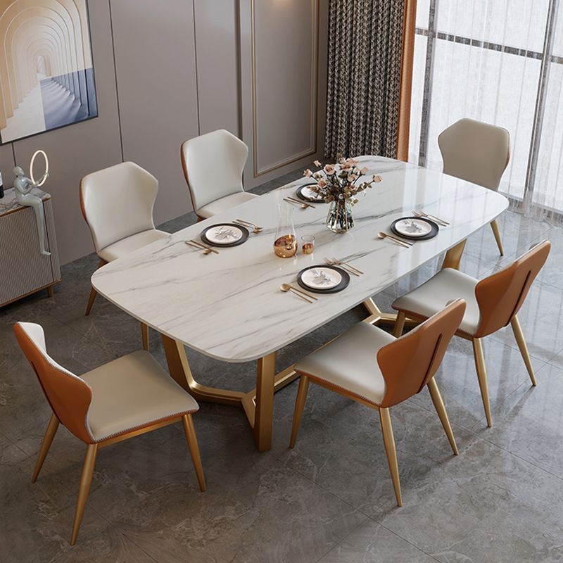 Nordic Glam Rectangle Sintered Stone Table Set 1/2/5/6/7 Pieces Dining Set