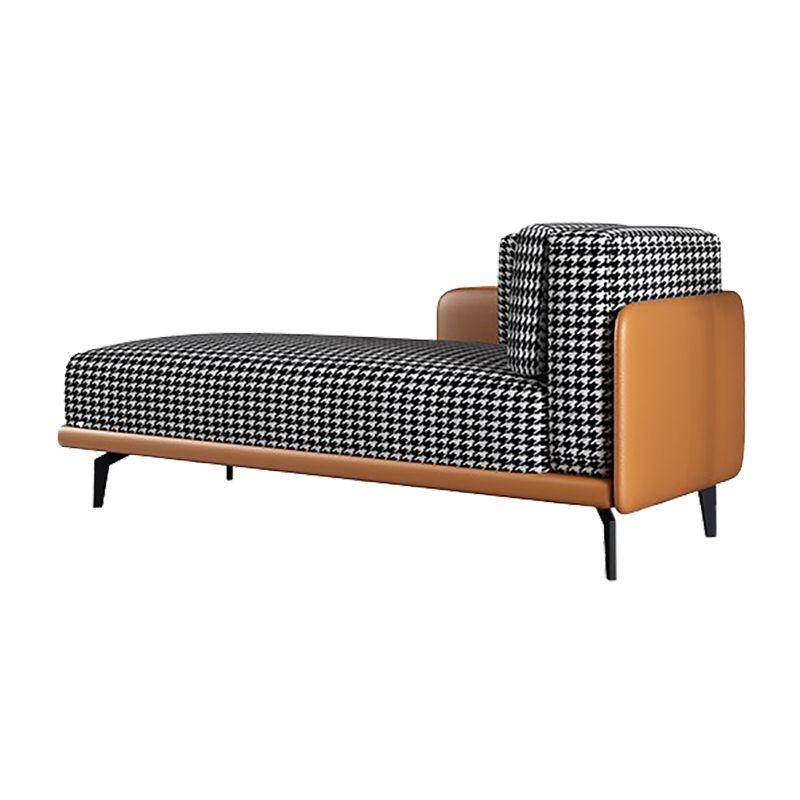 Cushioned Chaise Lounge Houndstooth Chaise Lounge Sofa with Arm