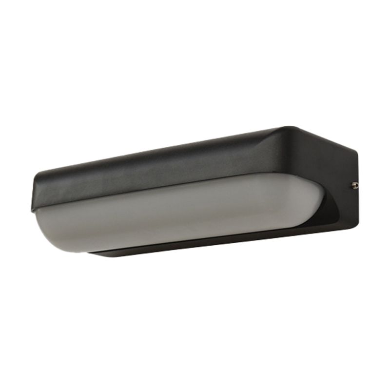 Capsule Flush Wall Sconce Modern Acrylic 1/2-Bulb Doorway Wall Mounted Lamp in Black