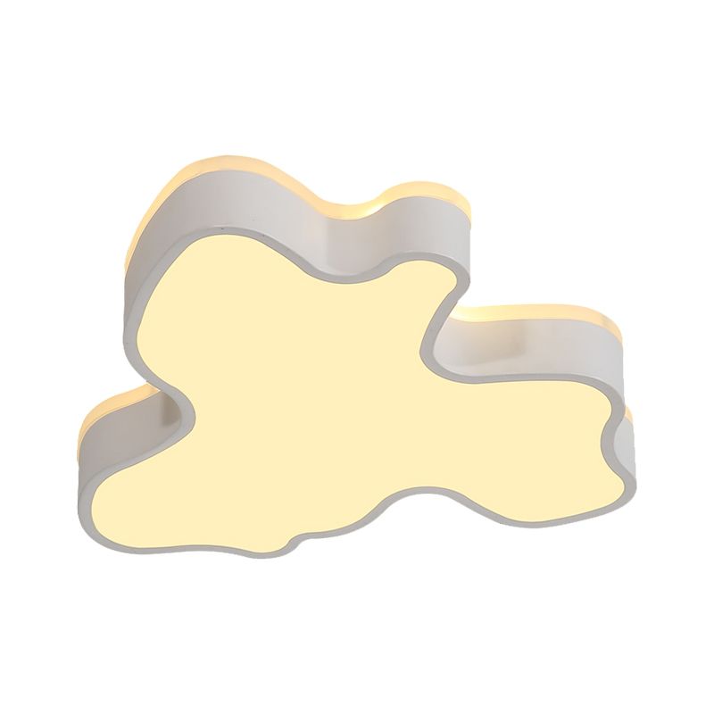 16"/19.5"/23.5" W Abstract Flush Light with Black/White Metal Shade and Acrylic Diffuser Led Contemporary Flush Mount in Warm/White