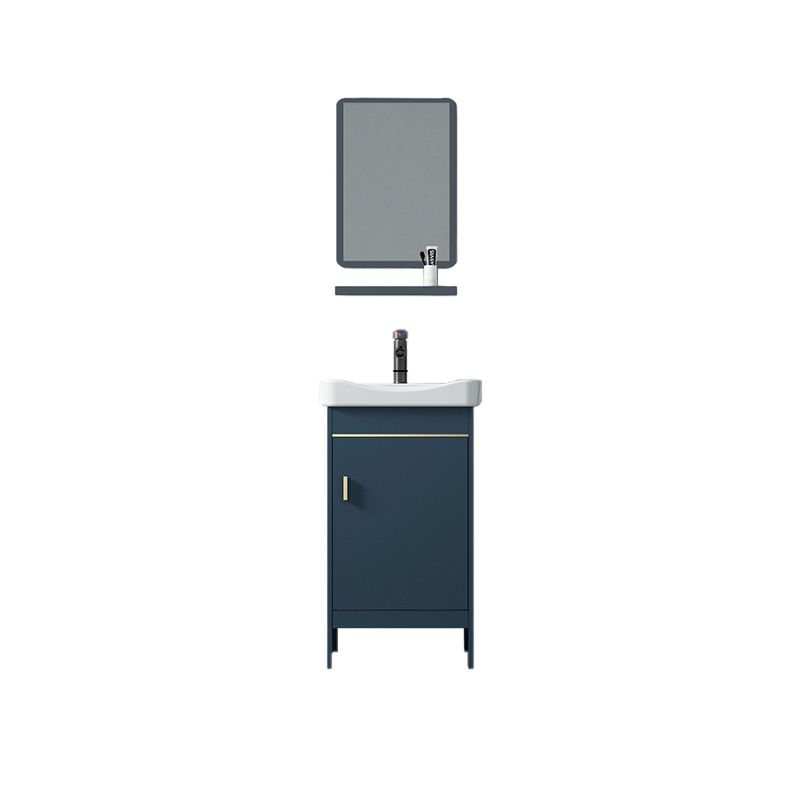 Contemporary Blue Sink Cabinet Metal Mirror Cabinet Bathroom Vanity Cabinet
