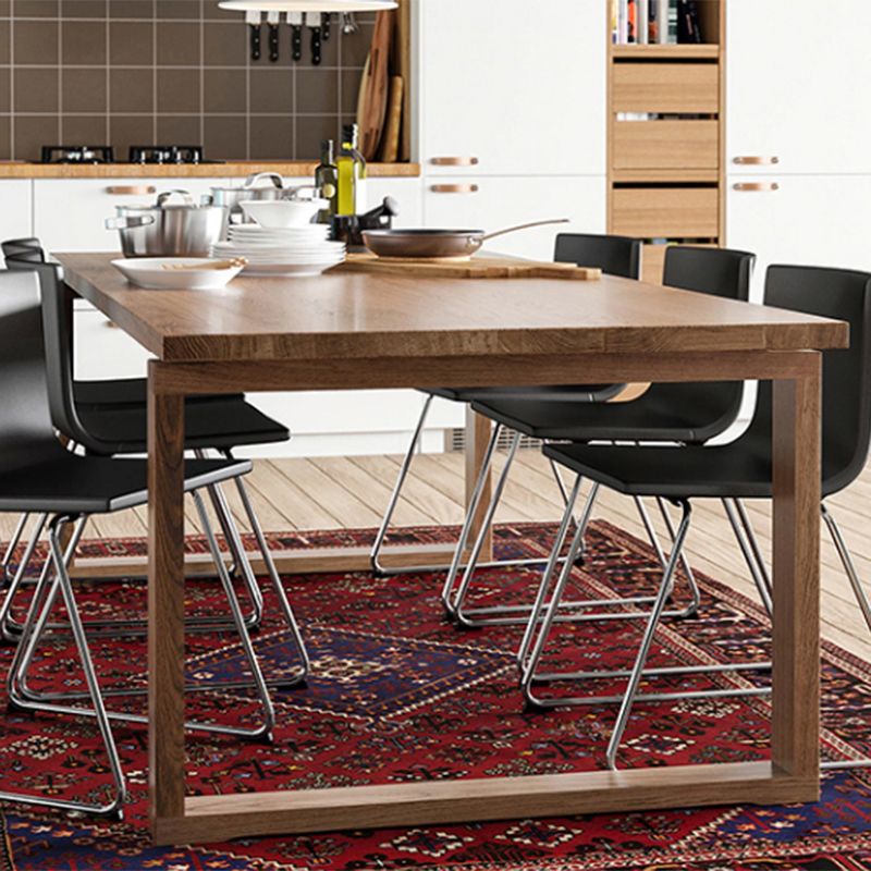 Solid Wood Rectangle Dining Table Modern Natural Sled Base Dining Table