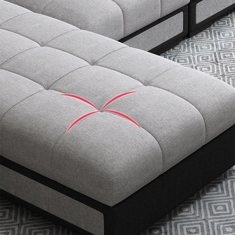 Light-grey Pillow Top Arm Modern Sofa/Sectional with Removable Cushions for Apartment