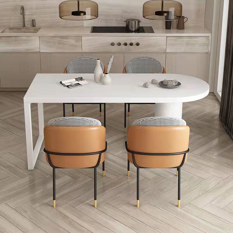 Simplicity Style Dining Table Stone Double Pedestal Home Furniture