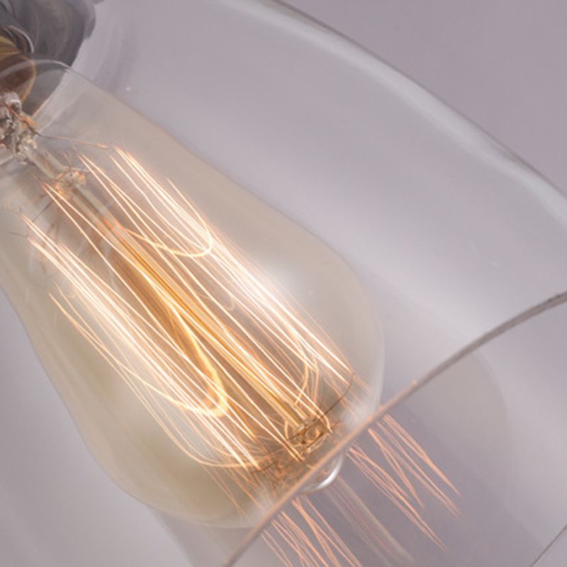 3 LIGHTS Transparent Glass Shade Island Lamp Retro Industrial Style suspendu suspendu pour salle à manger