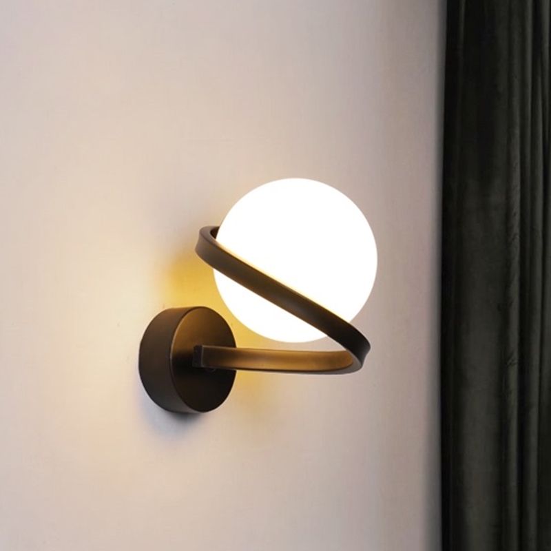 Moderne minimalistische globale muur gemonteerd verlichting metaal 1 lichte wandlampen met glazen schaduw