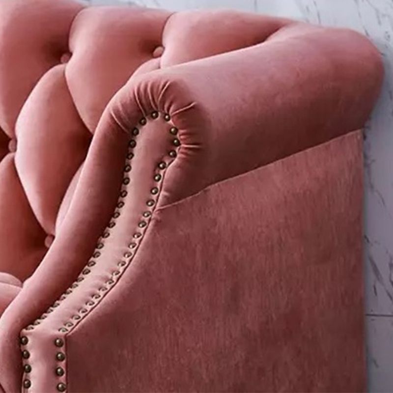 Velvet Sofa Contemporary Rolled Arm Sofa 37.40" High for Apartment