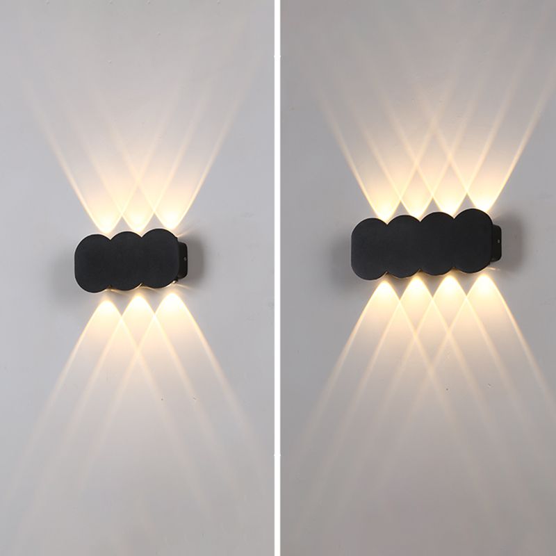 Black Outdoor LED Wall Sconce in Modern Creative Style Aluminium Geometric Waterproof Spotlight