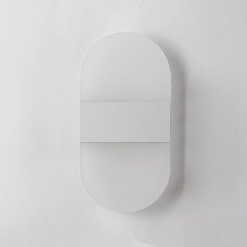 Geometry Shape Metal Wall Light Modern Style 1 Light Wall Mount Lamp in White