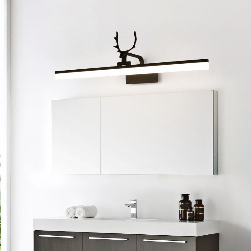 Straight Wall Sconce Lighting Minimalism Black Metal Wall Mount Light Fixture